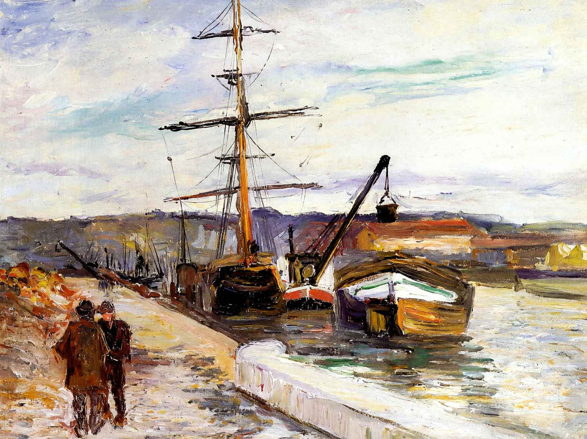 The Port of Rouen 1883 Painting by Camille Pissarro Fine Art Print (6 Sizes)