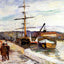 The Port of Rouen art print by Camille Pissarro (1883)