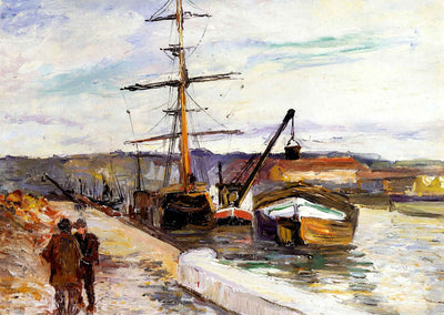 The Port of Rouen 1883 Painting by Camille Pissarro Fine Art Print (6 Sizes)