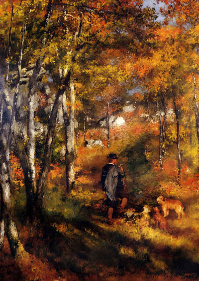 Painter Jules Le Coeur Walking His Dogs in the Forest 1866 Print (6 Sizes)