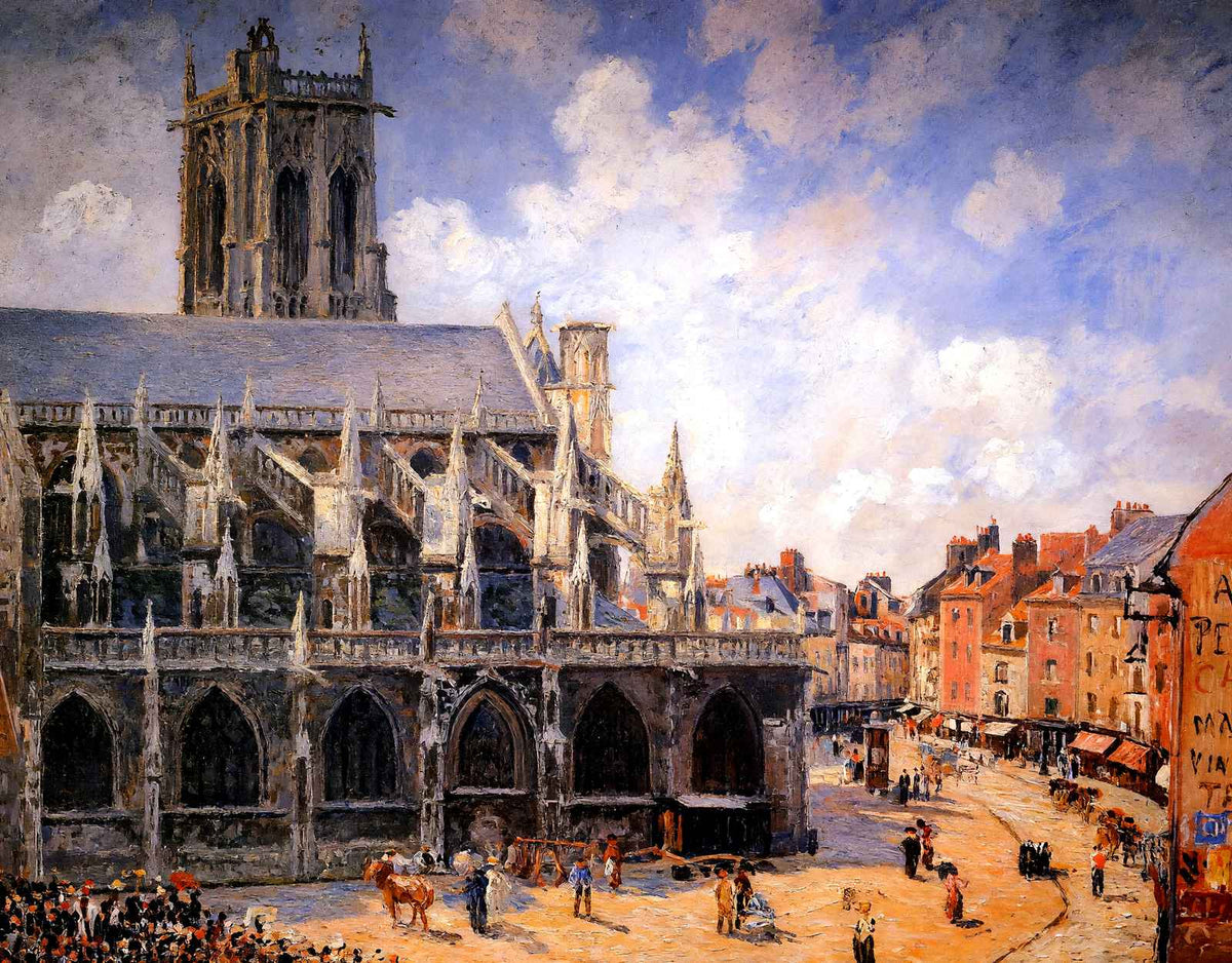 The Church of St Jacques in Dieppe, Morning Sun 1901 Fine Art Print (6 Sizes)