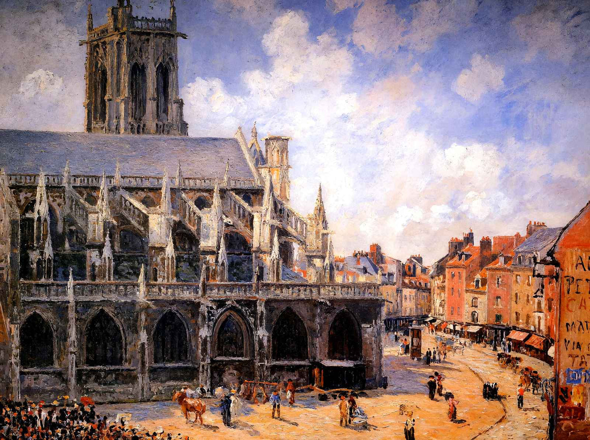The Church of St Jacques in Dieppe, Morning Sun 1901 Fine Art Print (6 Sizes)