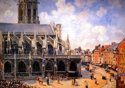 The Church of St Jacques in Dieppe, Morning Sun 1901 Fine Art Print (6 Sizes)