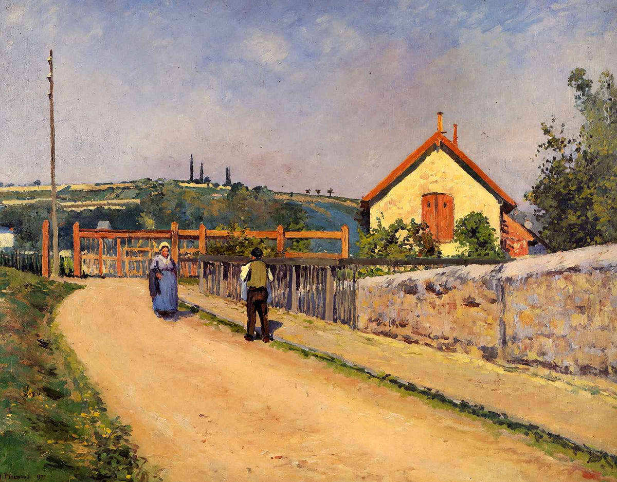 The Railroad Crossing at Les Patis 1873 by Camille Pissarro Art Print (6 Sizes)