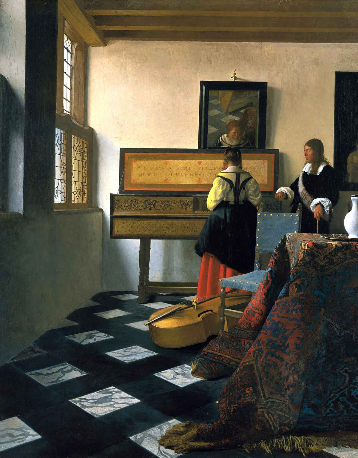 The Music Lesson Art Print 1665 Painting by Johannes Vermeer (6 Sizes)