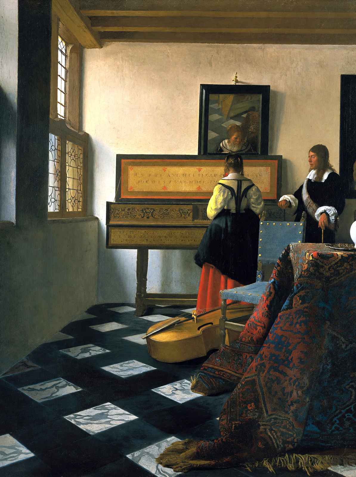 The Music Lesson Art Print 1665 Painting by Johannes Vermeer (6 Sizes)