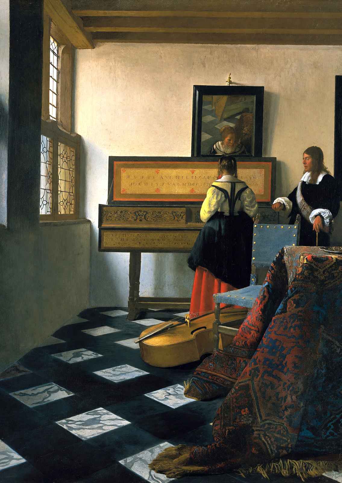 The Music Lesson Art Print 1665 Painting by Johannes Vermeer (6 Sizes)