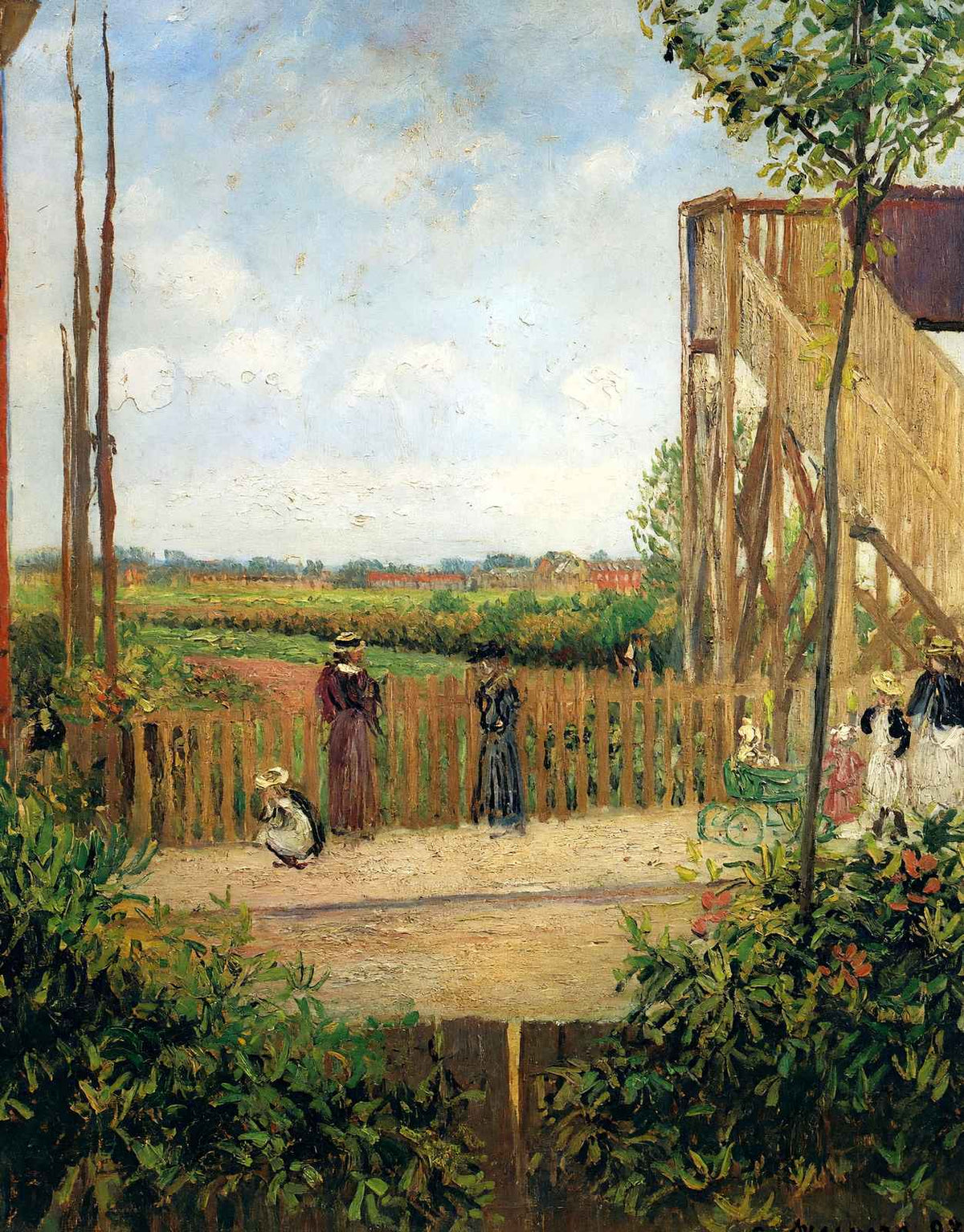 The Railroad Bridge at Bedford Park by Camille Pissarro Art Print (6 Sizes)
