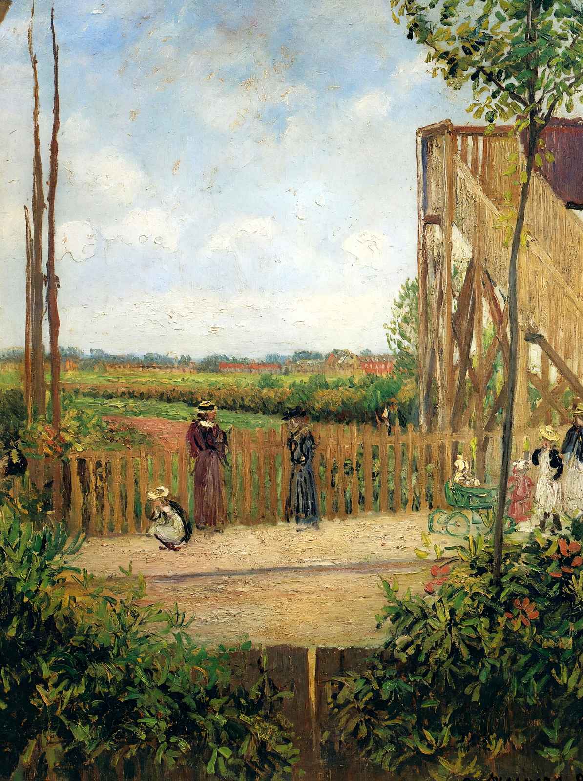 The Railroad Bridge at Bedford Park by Camille Pissarro Art Print (6 Sizes)