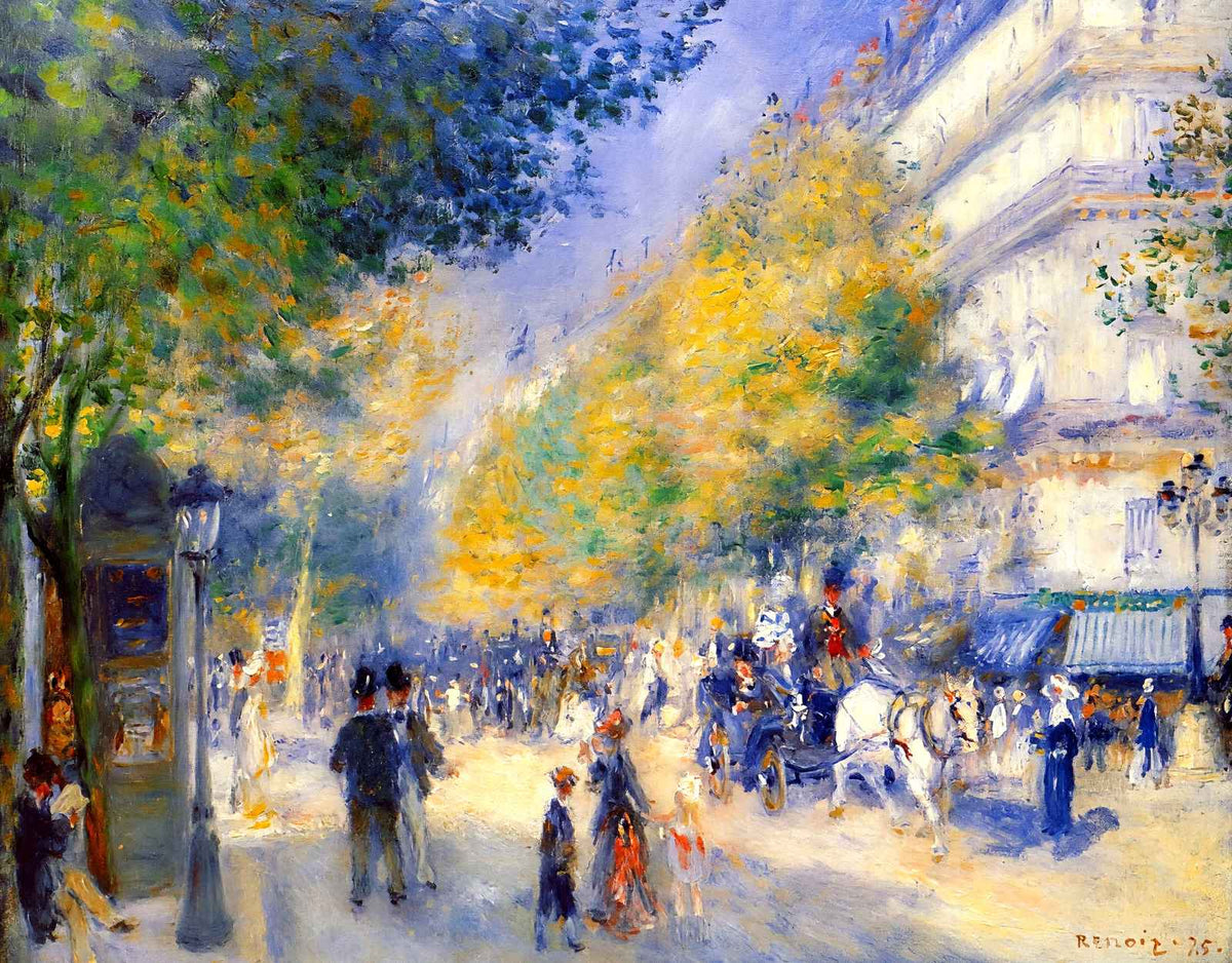 The Great Boulevards Art Print 1875 Painting by Pierre-Auguste Renoir (6 Sizes)
