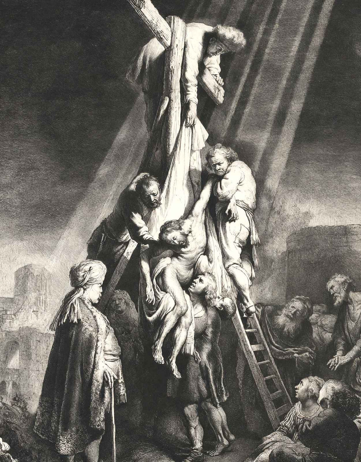 The Descent from the Cross Art Print 1633 Painting by Rembrandt (6 Sizes)
