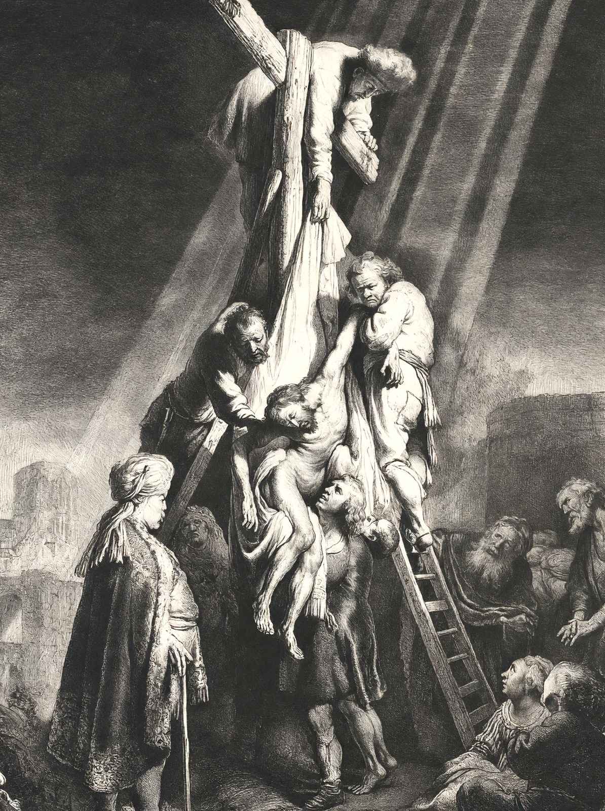 The Descent from the Cross Art Print 1633 Painting by Rembrandt (6 Sizes)