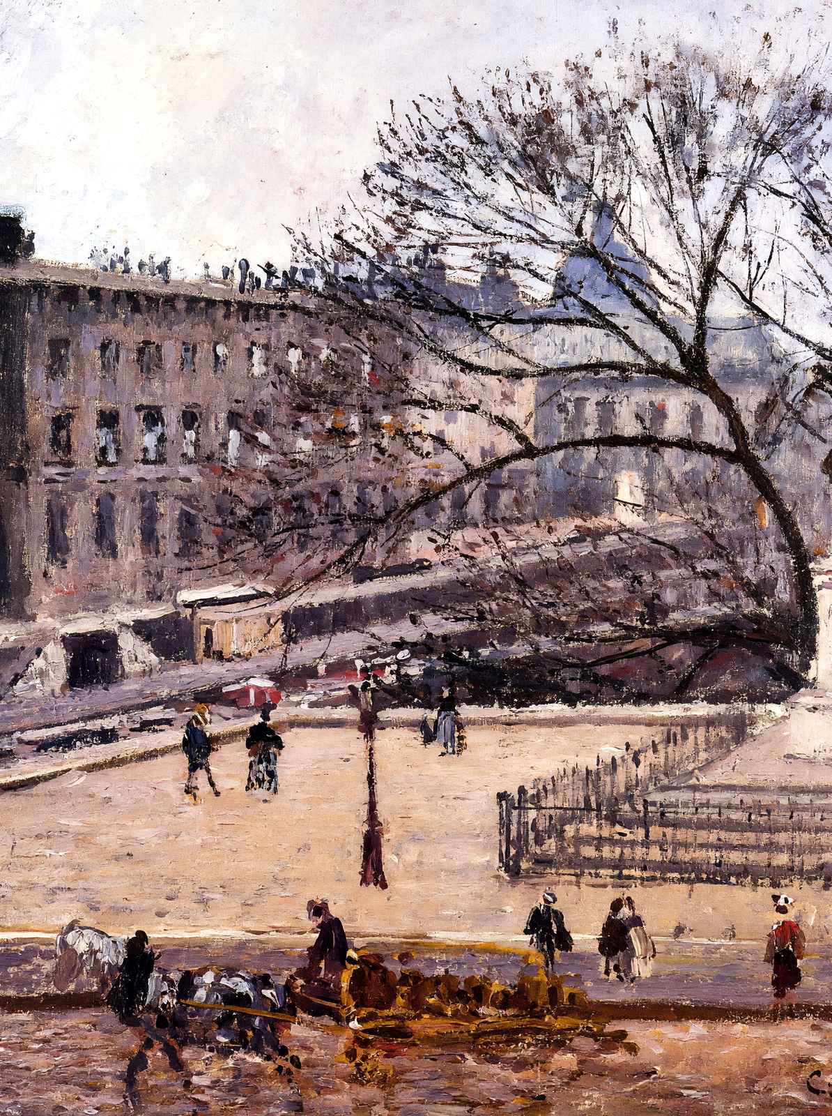 The Treasury and the Academy, Gray Weather Art Print 1903 by Pissarro (6 Sizes)