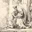 The Return of the Prodigal Son Art Print 1636 Drawing by Rembrandt (6 Sizes)