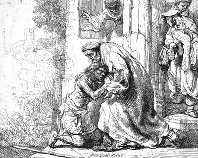 The Return of the Prodigal Son () Painting by Rembrandt 8x10" Art Print