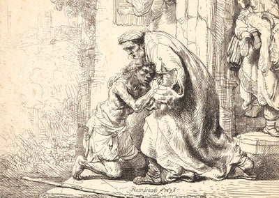The Return of the Prodigal Son Art Print 1636 Drawing by Rembrandt (6 Sizes)