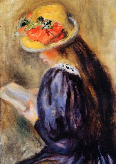 The Little Reader (Little Girl in Blue) Art Print 1890 by Renoir (6 Sizes)