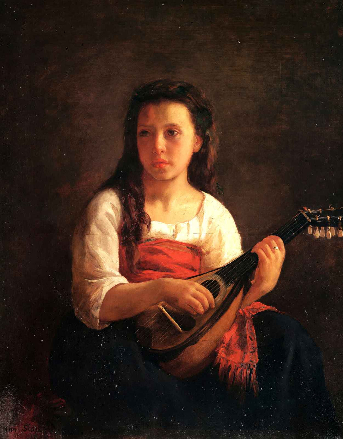 The Mandolin Player Art Print 1872 Painting by Mary Cassatt (6 Sizes)