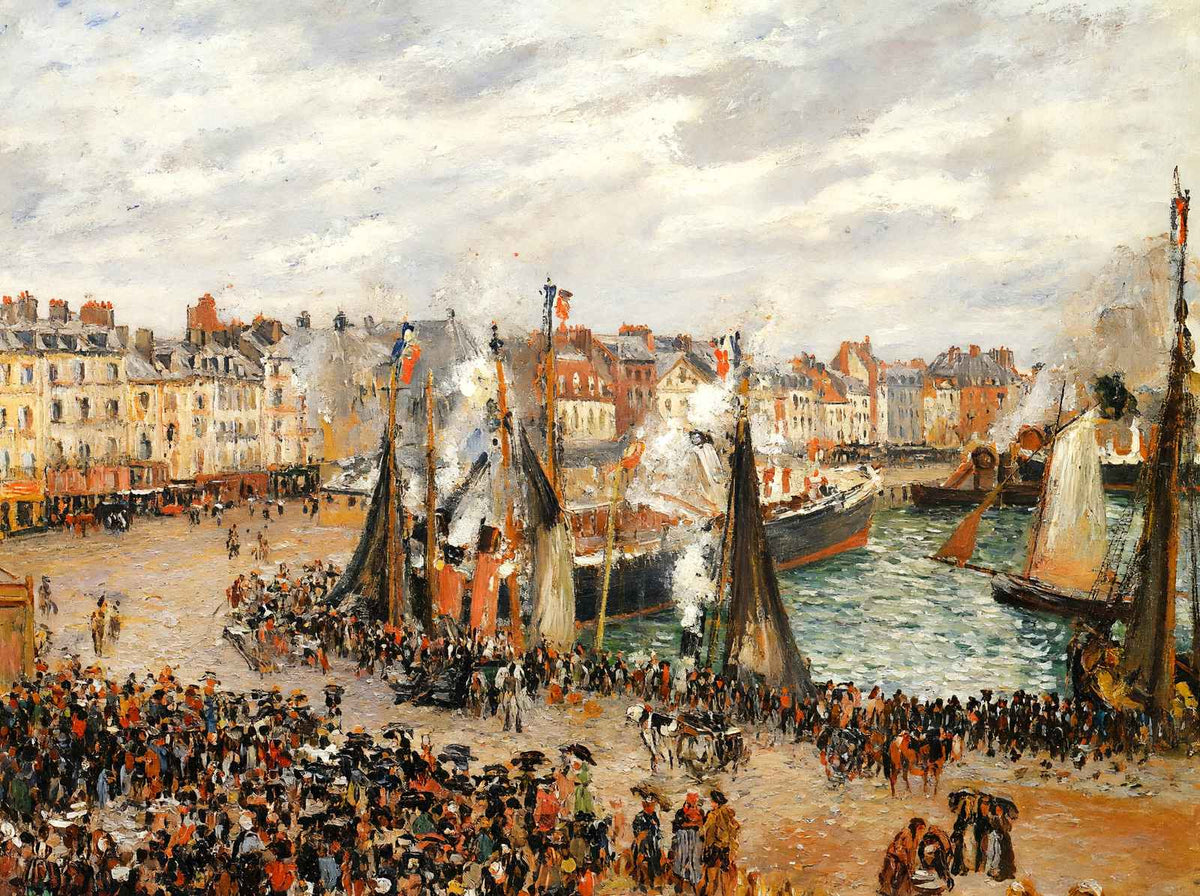 Fishmarket, Dieppe, Grey Weather, Morning Art Print 1902 by Pissarro (6 Sizes)