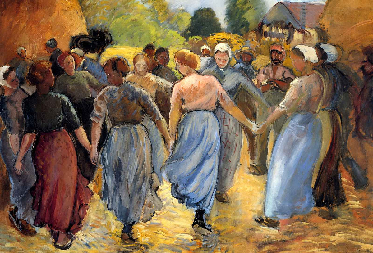 The Roundelay 1892 Painting by Camille Pissarro Art Print (6 Sizes)