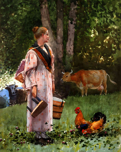 The Milk Maid Painting by Winslow Homer 8x10" Art Print High Quality