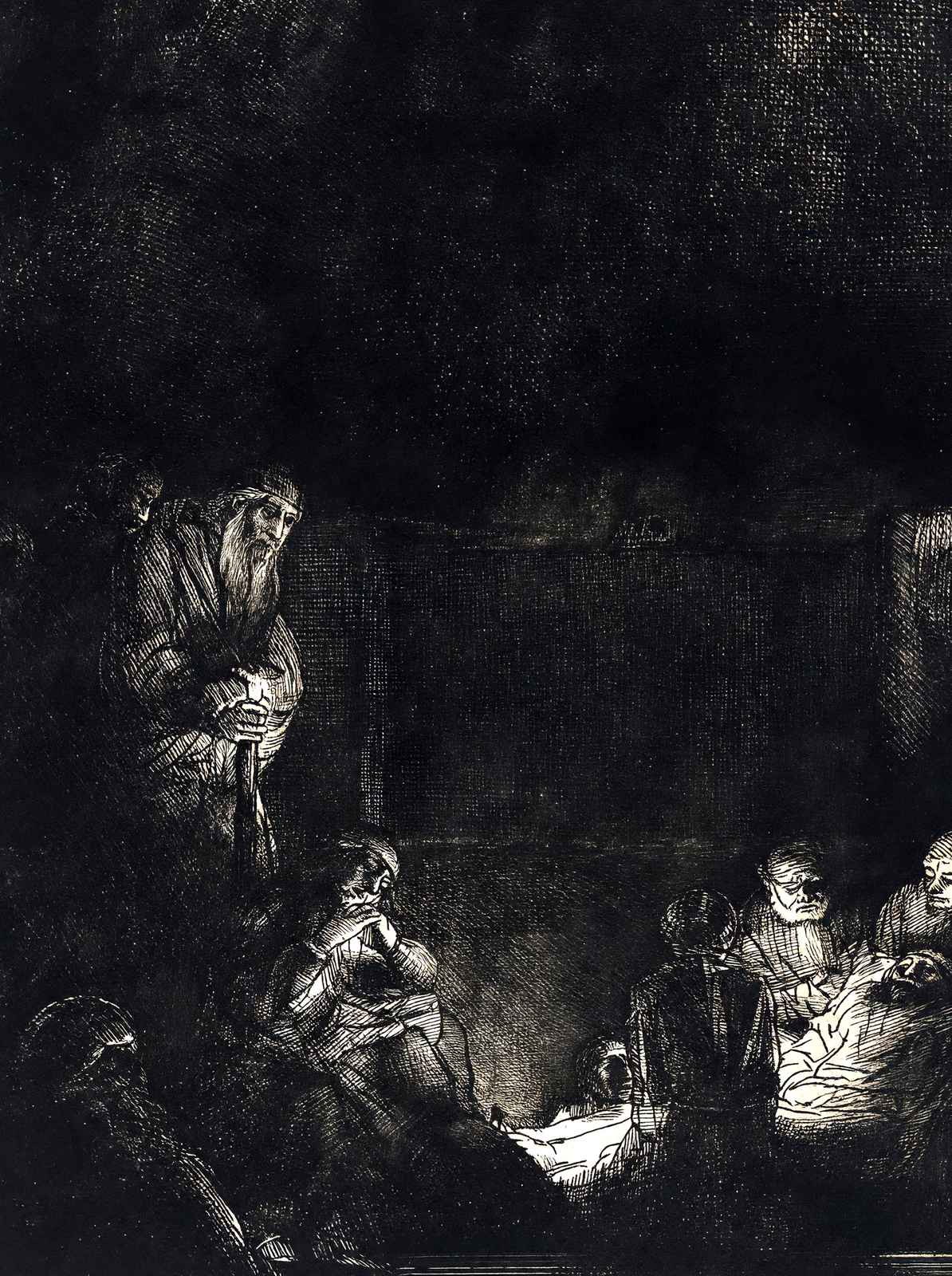 The Entombment Fine Art Print 1654 Drawing by Rembrandt (6 Sizes) - Acid Free