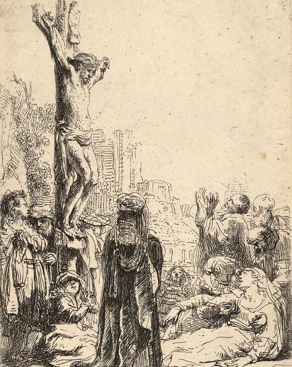 The Tribute Money drawing by Rembrandt (1635)