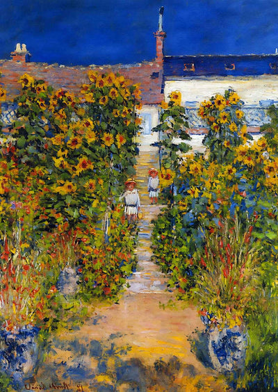 The Artist's Garden at Vetheuil 1880 by Claude Monet Art Print (6 Sizes)