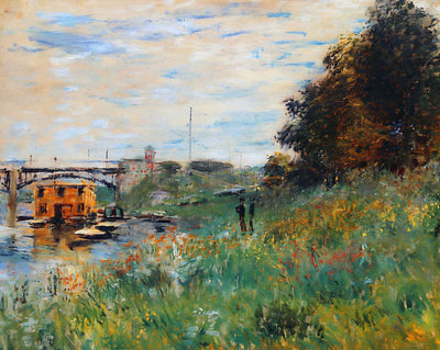 The Banks of the Seine at the Argenteuil Bridge art print by Claude Monet (1874)