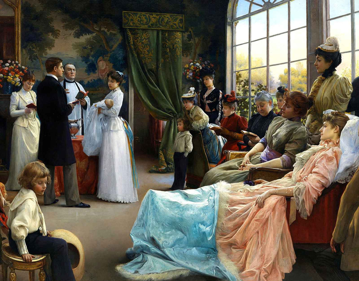 The Baptism Art Print 1892 Painting by Julius LeBlanc Stewart (6 Sizes)