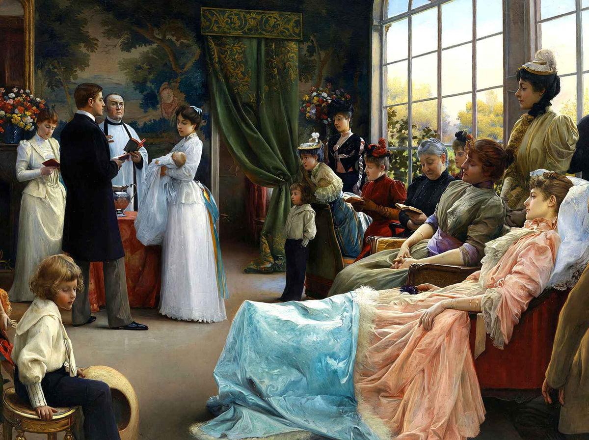 The Baptism Art Print 1892 Painting by Julius LeBlanc Stewart (6 Sizes)