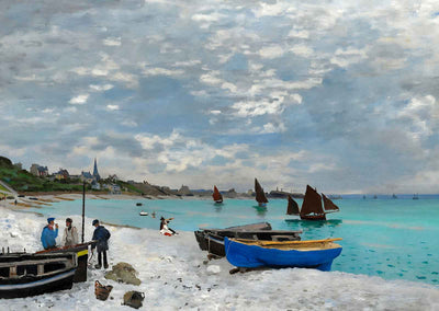 The Beach at Sainte-Adresse Art Print Painting by Claude Monet (6 Sizes)