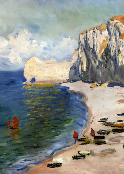 The Beach and the Falaise d'Amont Art Print 1885 by Claude Monet (6 Sizes)