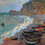 The Beach at Etretat painting print by Claude Monet (1883)