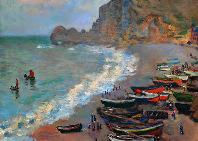 The Beach at Etretat 1883 Painting by Claude Monet Fine Art Print (6 Sizes)