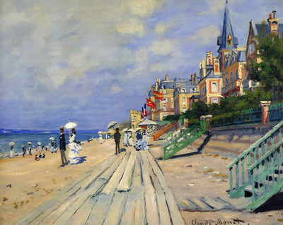 The Boardwalk at Trouville art print by Claude Monet (1870)