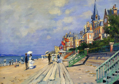 The Boardwalk at Trouville Art Print 1870 Painting by Claude Monet (6 Sizes)