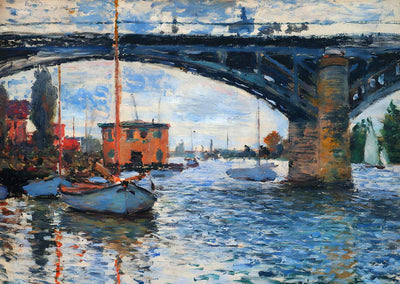 The Bridge at Argenteuil, Grey Weather Art Print 1874 by Claude Monet (6 Sizes)
