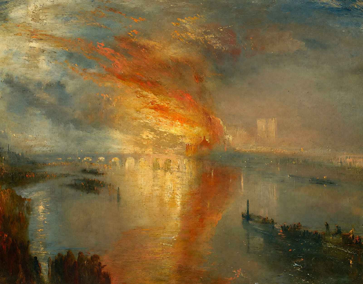 Burning of the Houses of Parliament (Cleveland) by Turner Art Print (6 Sizes)