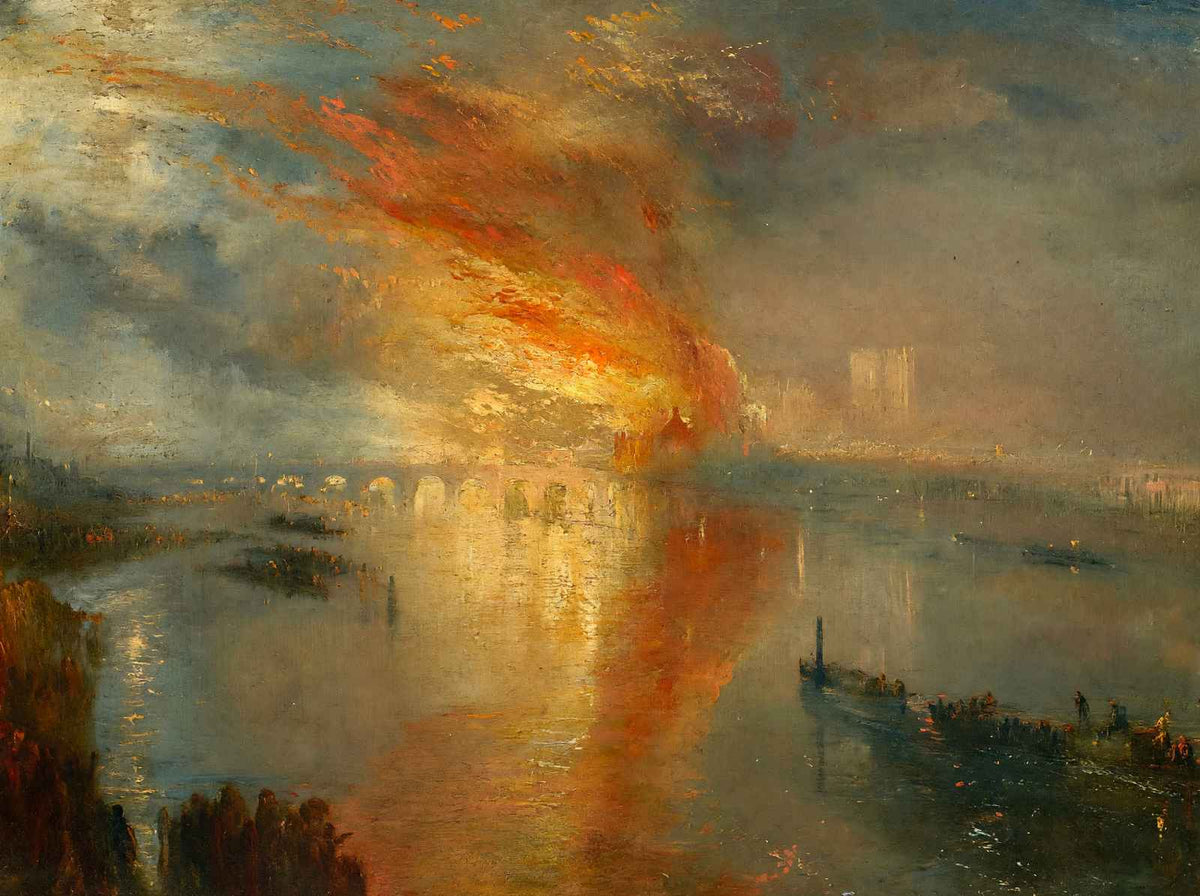 Burning of the Houses of Parliament (Cleveland) by Turner Art Print (6 Sizes)