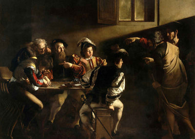 The Calling of Saint Matthew [by Jesus] by Caravaggio Art Print (6 Sizes)