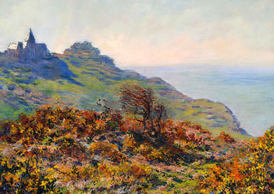 Church at Varengeville and the Gorge of Les Moutiers 1882 Monet Print (6 Sizes)