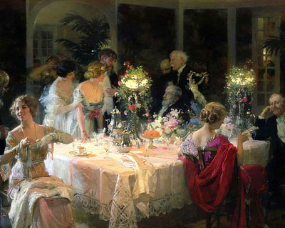 The End of Dinner painting print by Jules-Alexandre Grün