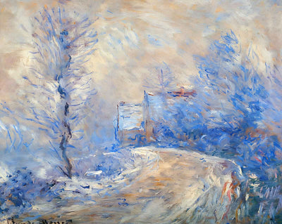 The Entrance to Giverny under the Snow painting by Claude Monet (1885)