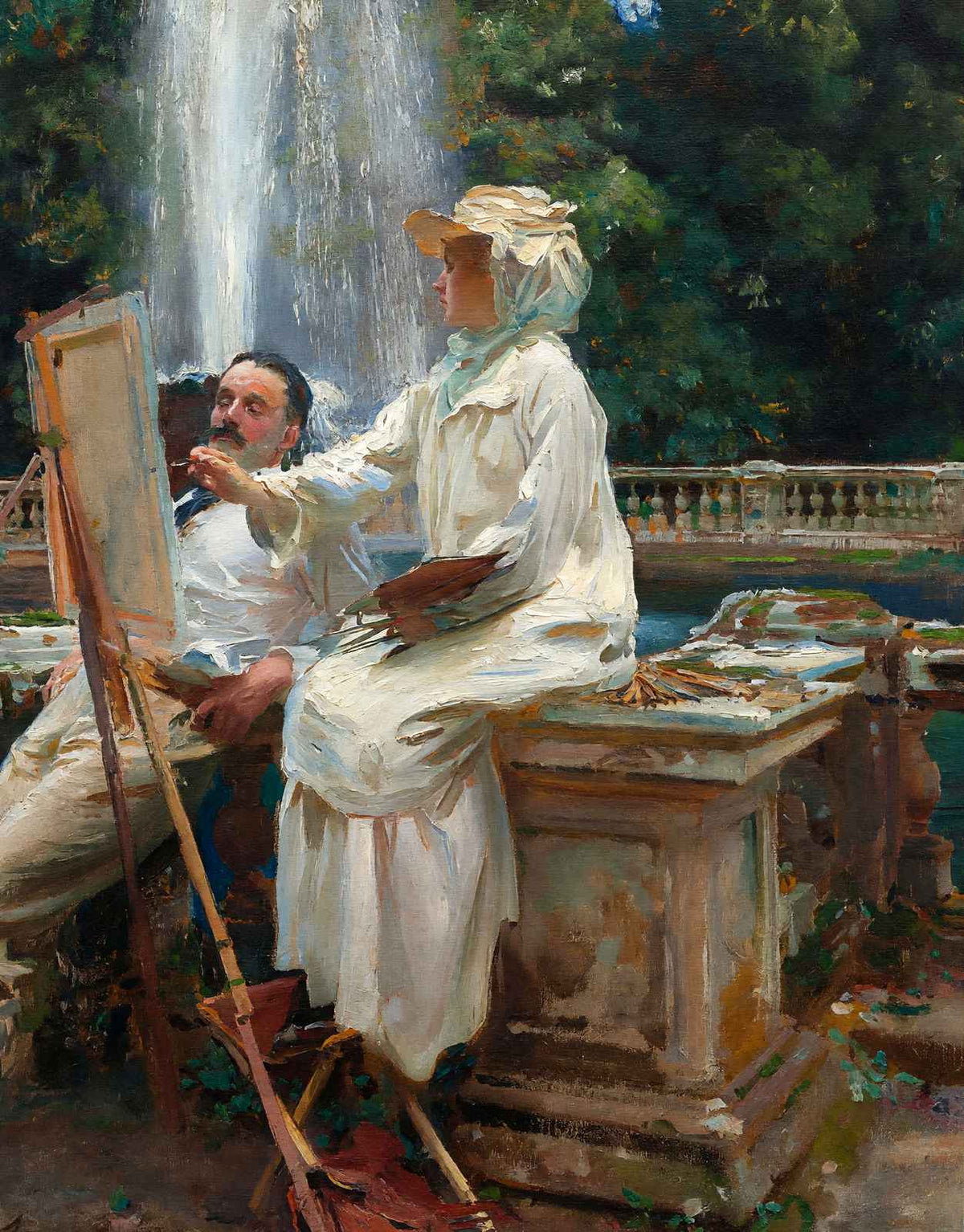 The Fountain Premium Art Print Painting by John Singer Sargent (6 Sizes)