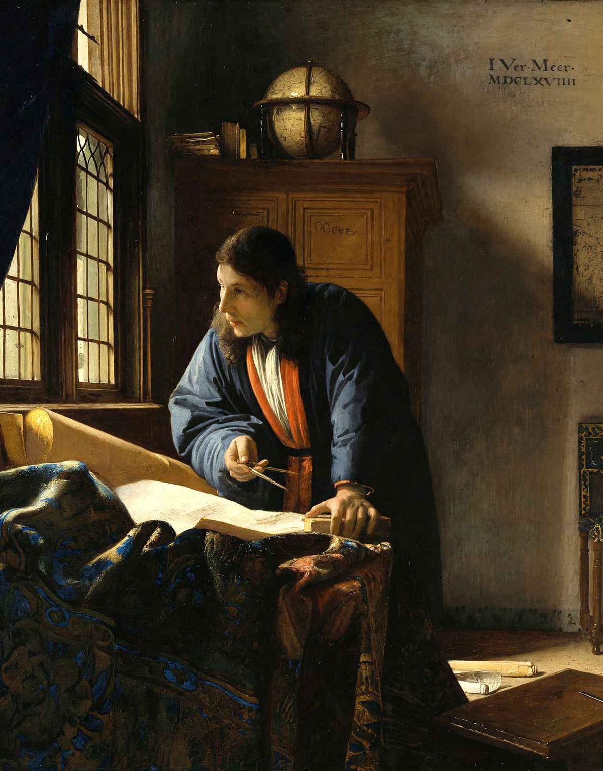 The Geographer Premium Art Print Painting by Johannes Vermeer (6 Sizes)