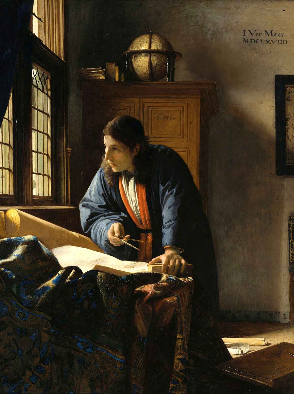 The Geographer Premium Art Print Painting by Johannes Vermeer (6 Sizes)