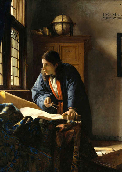 The Geographer Premium Art Print Painting by Johannes Vermeer (6 Sizes)