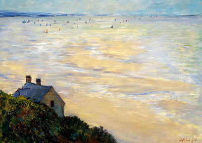 The Hut at Trouville, Low Tide Art Print 1881 Painting by Claude Monet (6 Sizes)