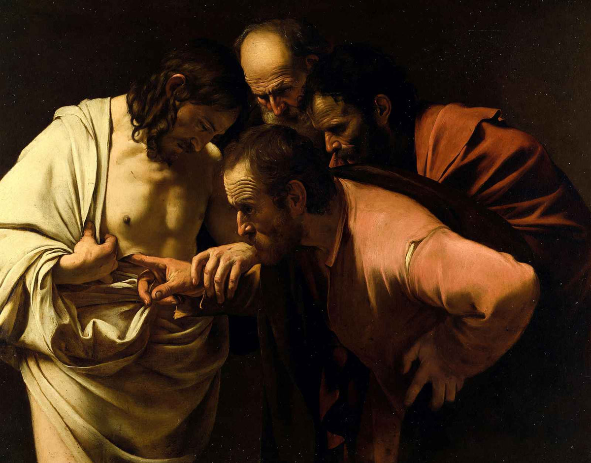The Incredulity of Saint Thomas Painting by Caravaggio Fine Art Print (6 Sizes)